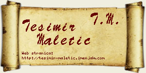 Tešimir Maletić vizit kartica